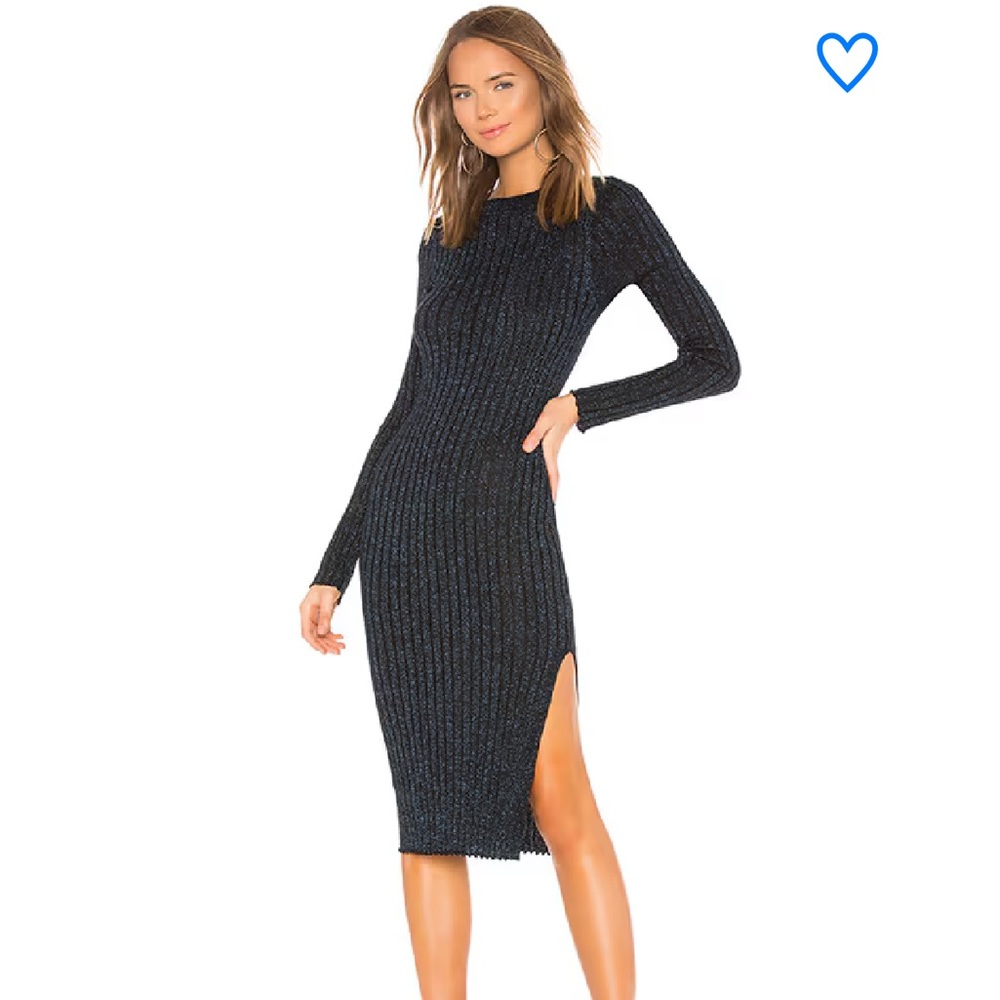 Aliza Superdown sweater dress- blue metallic